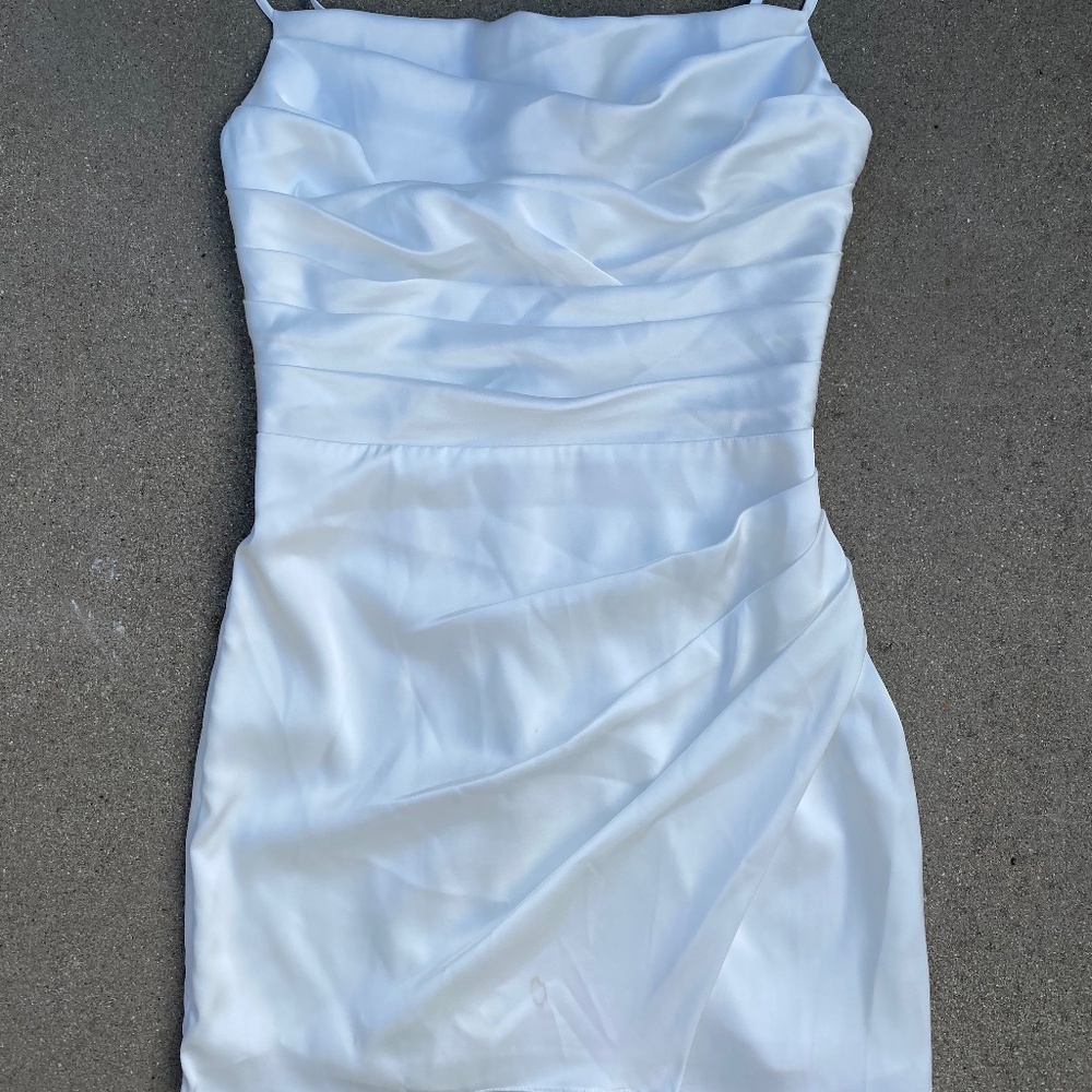 Birdy Grey white satin mini dress